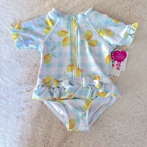 NWT Whippette infant 🍋 lemon with check swimsuit